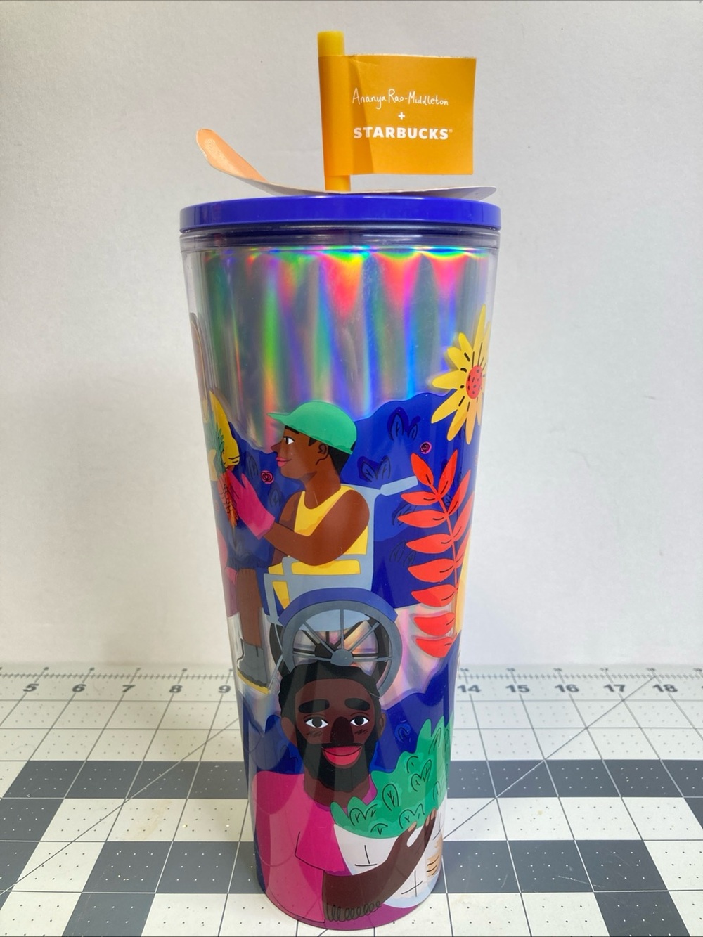 Starbucks Ananya Rao Middleton 2024 24 Oz Tumbler Hologram Iridescent New